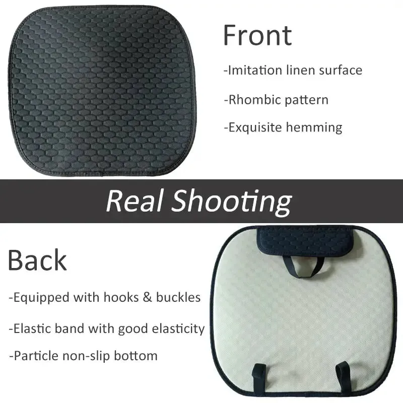 Karcle Cotton Linen Car Seat Cover Anti Sweat Car Rear Seat Cover Kit Breathable Car Seat Protector 4 Seasons Interior Car Cover