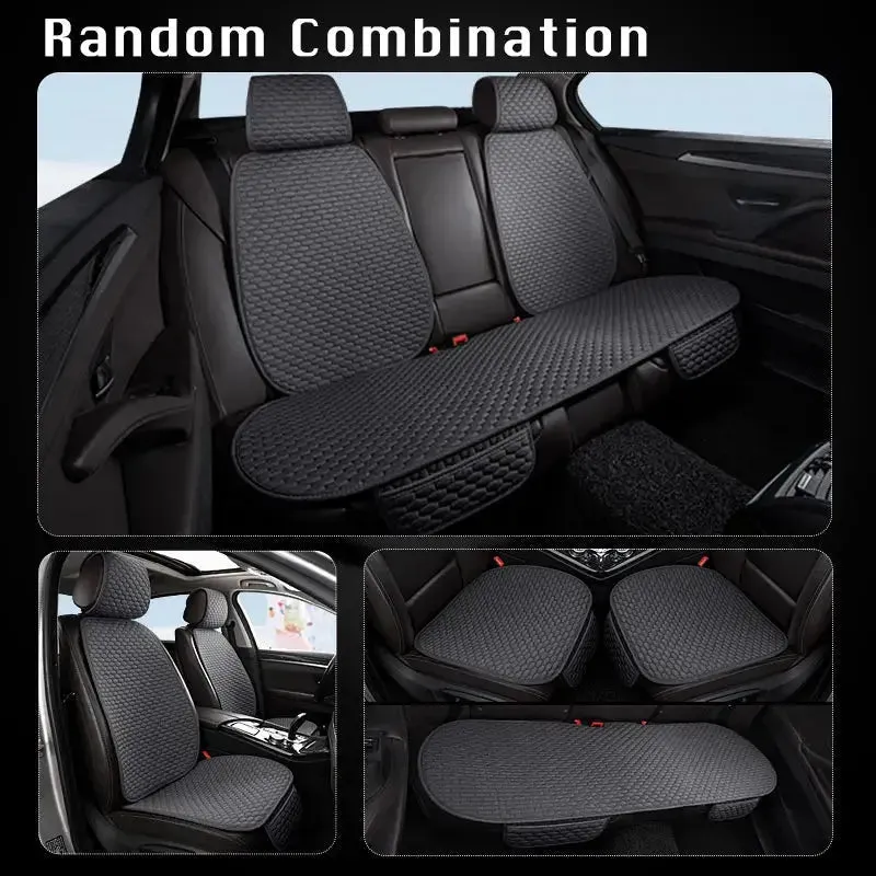 Karcle Cotton Linen Car Seat Cover Anti Sweat Car Rear Seat Cover Kit Breathable Car Seat Protector 4 Seasons Interior Car Cover