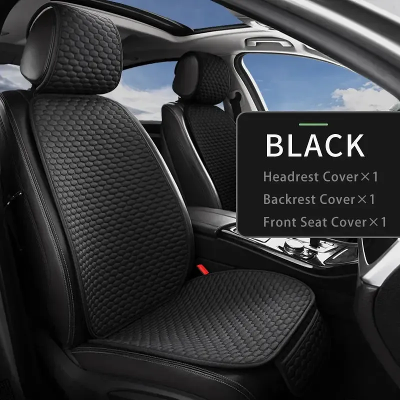 Karcle Cotton Linen Car Seat Cover Anti Sweat Car Rear Seat Cover Kit Breathable Car Seat Protector 4 Seasons Interior Car Cover