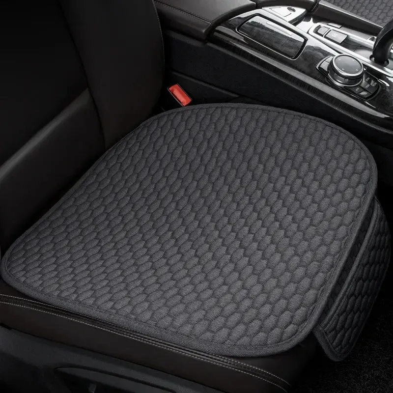 Karcle Cotton Linen Car Seat Cover Anti Sweat Car Rear Seat Cover Kit Breathable Car Seat Protector 4 Seasons Interior Car Cover