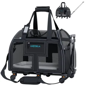 Katziela - Luxury Lorry PRO Pet Carrier with Removable Wheels Gray