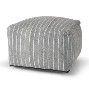 Kensie Pouf Blue | Stripes | 22