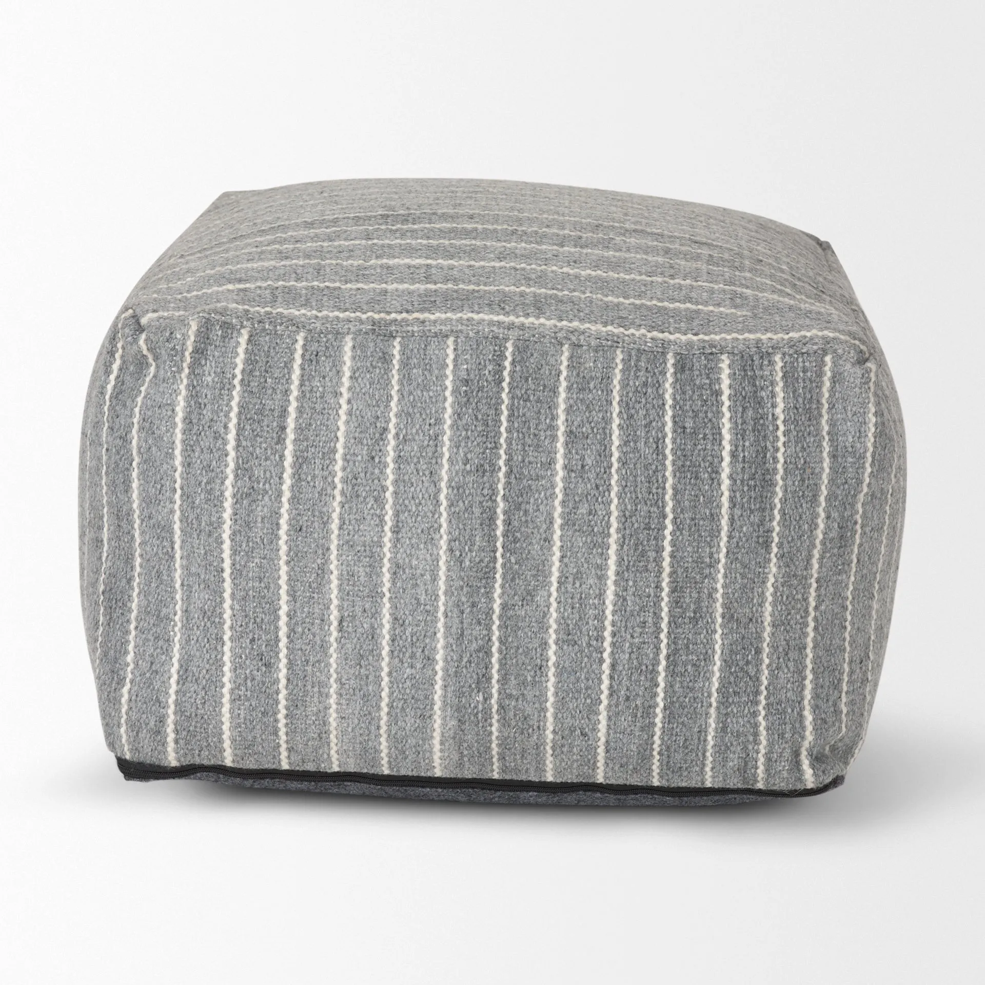 Kensie Pouf Blue | Stripes | 22