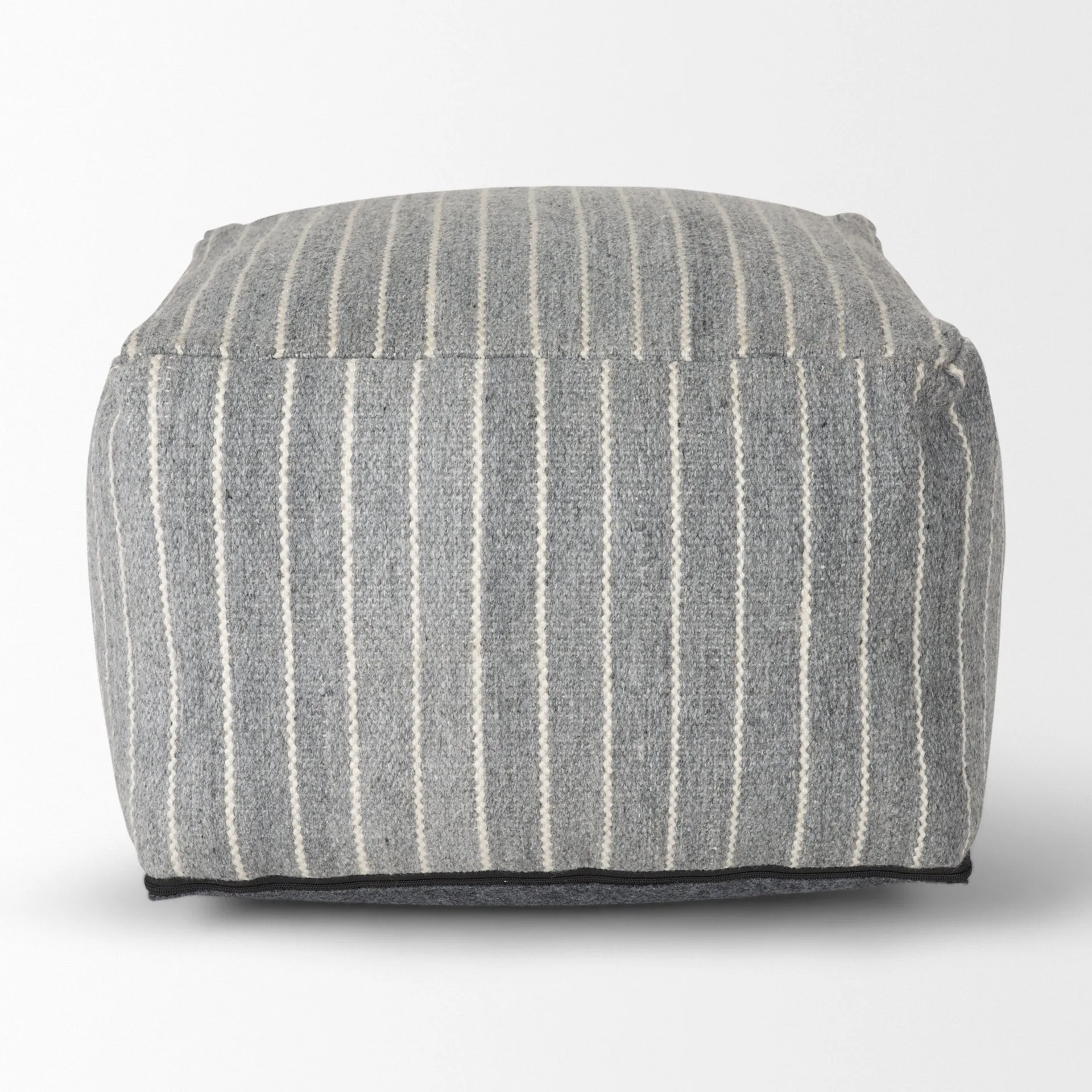 Kensie Pouf Blue | Stripes | 22