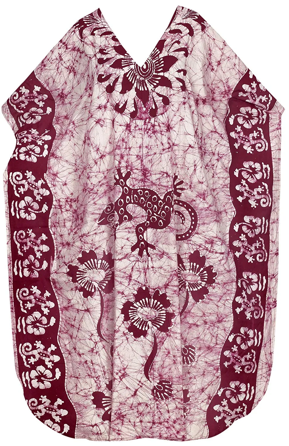 LA LEELA Cotton Batik 09 Women's Kaftan Style Nightgown Cover up Dress Suit