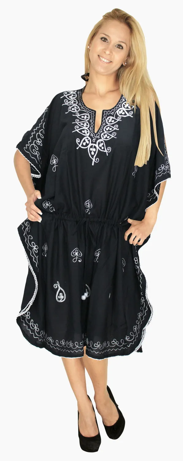 LA LEELA Rayon Solid Casual Dress Girls OSFM 14-28 [L-4X] Black_2521 Black_H456