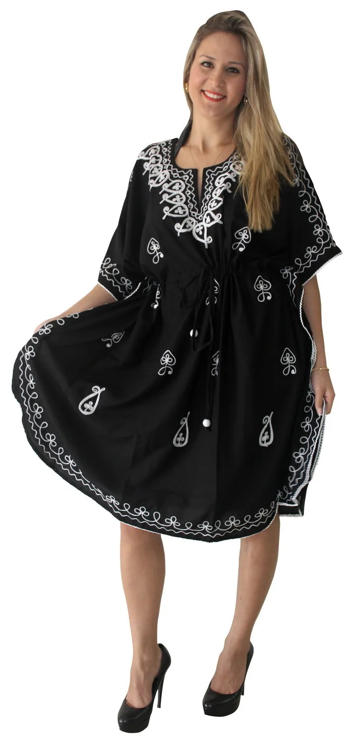 LA LEELA Rayon Solid Casual Dress Girls OSFM 14-28 [L-4X] Black_2521 Black_H456