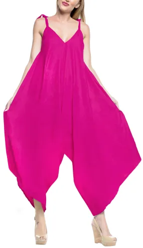 LA LEELA Rayon Solid Womens Beach Wear Beach Dresses OSFM 14-16  Pink_3434
