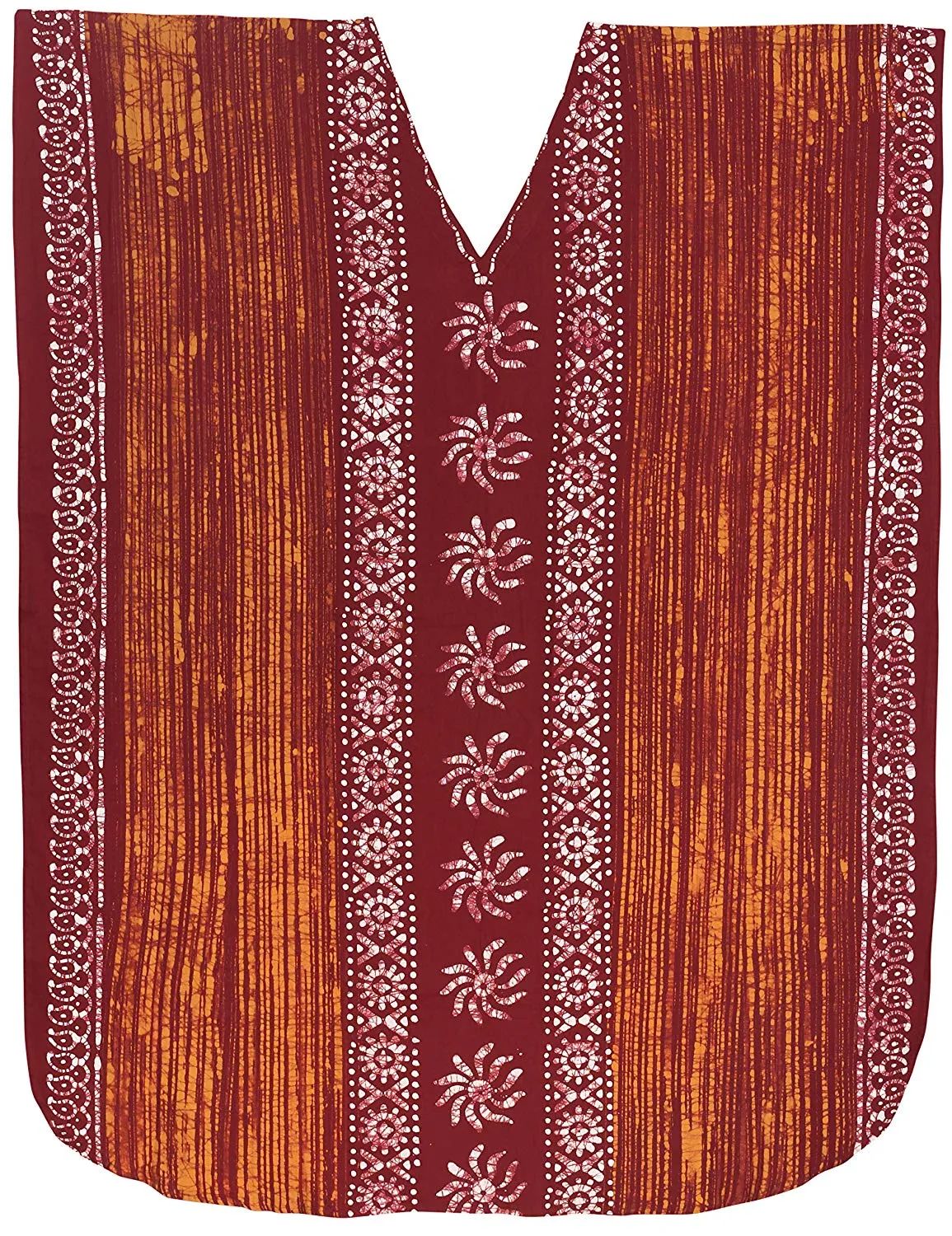 LA LEELA Women's Beachwear Cotton Batik Long Caftan Maxi Dress Swimwear Bathrobe