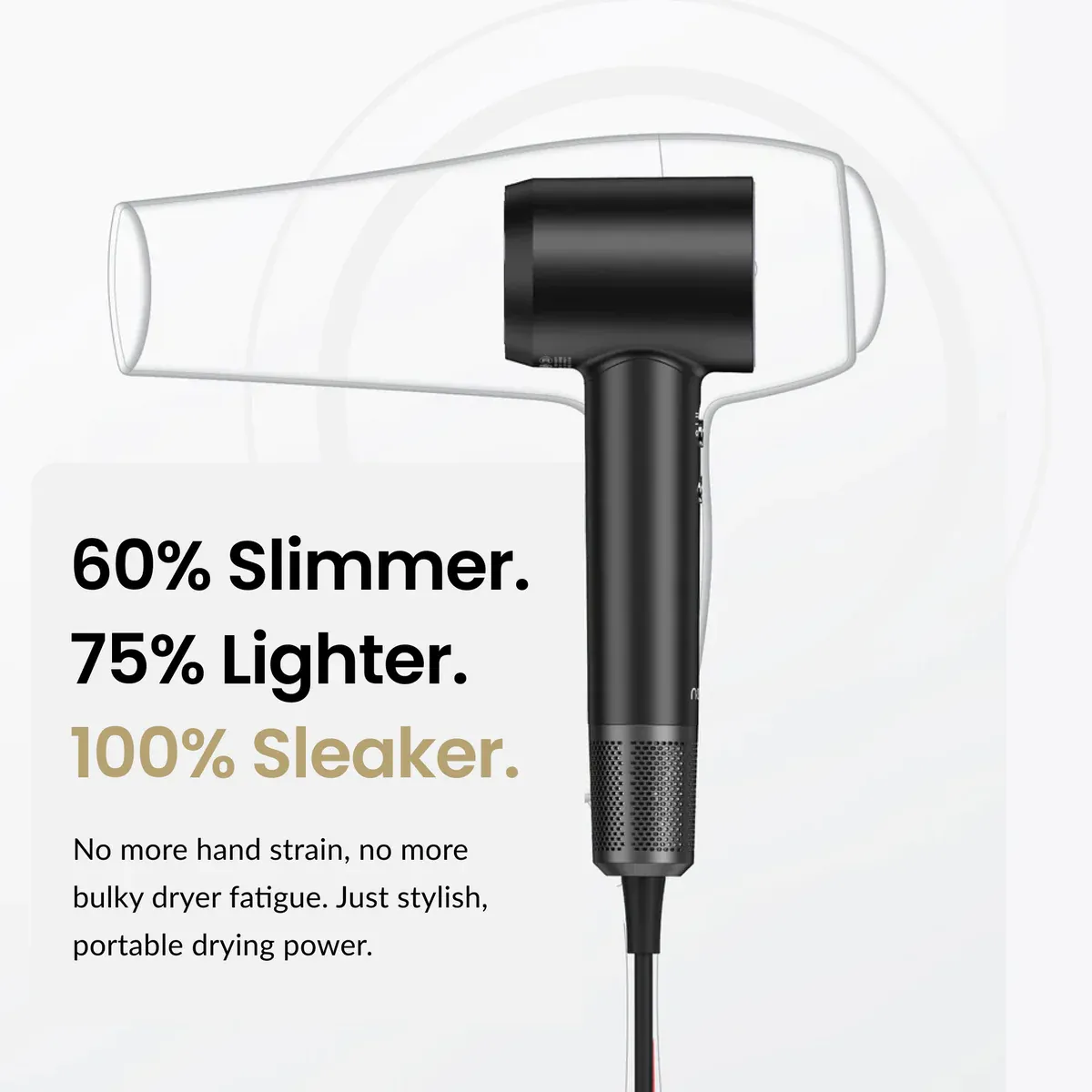 Laifen Swift Special Negative Ionic High Speed Hair Dryer With 3 Nozzles – 1600W – Matte Black