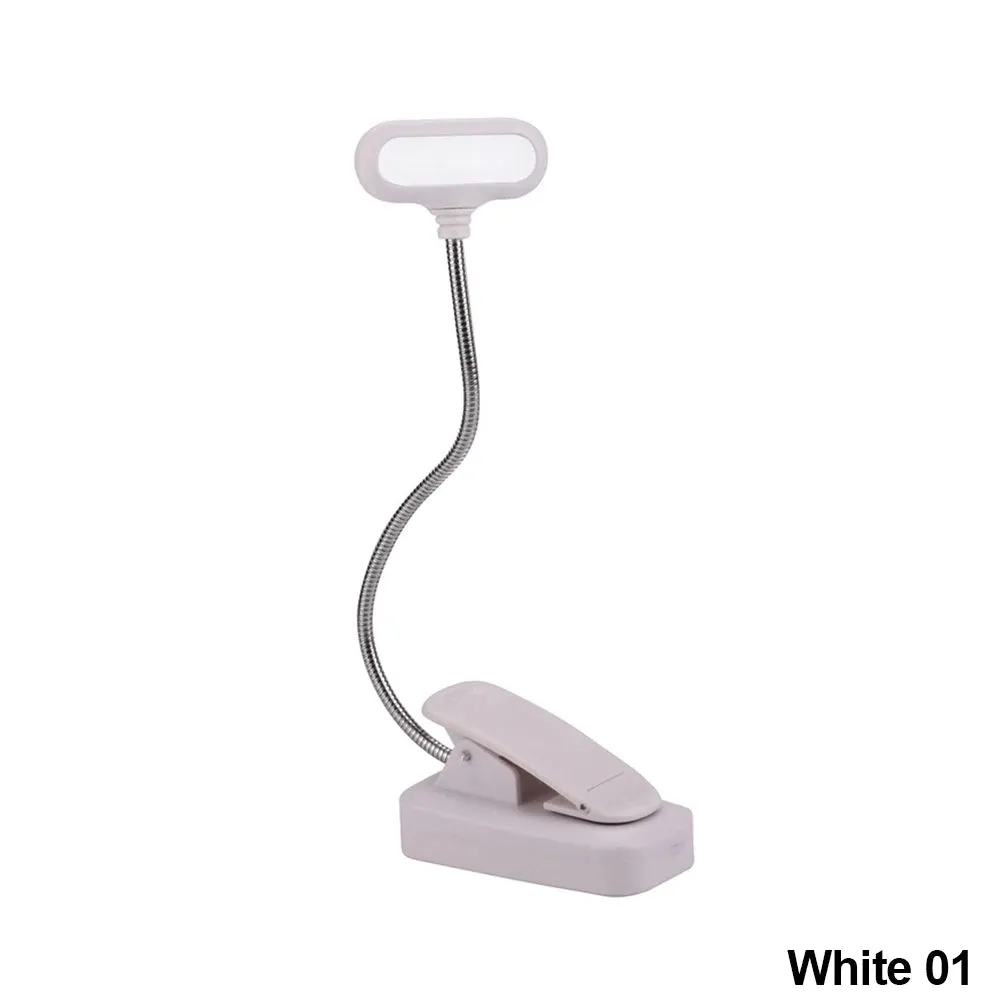 LED Eye Protection Book Night Light Adjustable Mini Clip-On Study Desk Lamp Battery Powered Flexible for Travel Bedroom Reading