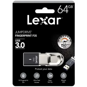Lexar JumpDrive Fingerprint F35 USB 3.0 Flash Drive 64GB