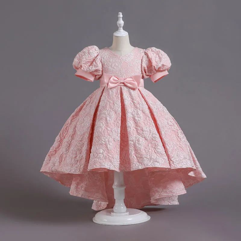 M110 Yoliyolei Vintage Elegant Party Dresses For Weddings Girls Princess Ceremony Long Kids Evening Party Vestidos Flower Girl Dress