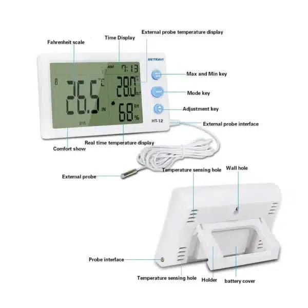Metravi HT-12 Temperature and Humidity Meter with External Probe