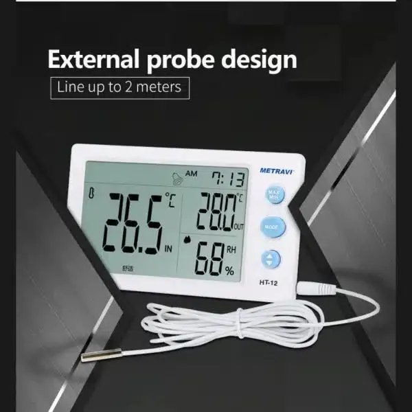 Metravi HT-12 Temperature and Humidity Meter with External Probe