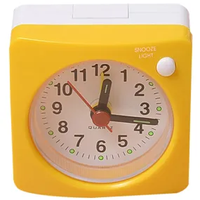 Mini Square Bedside Silent Sweep Alarm Clock Student Silent Snooze Alarm Clock Non Ticking Noise With LED Snooze Light Decor