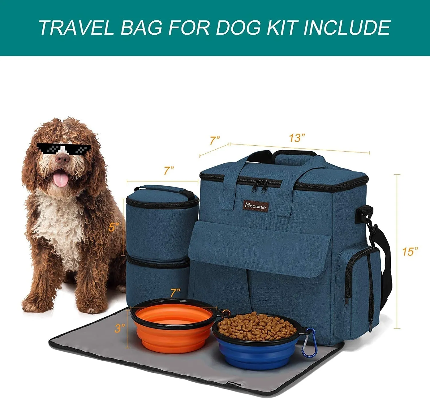 Modoker Weekend Pet Travel Set – Airline Approved Dog Travel Bag Kit