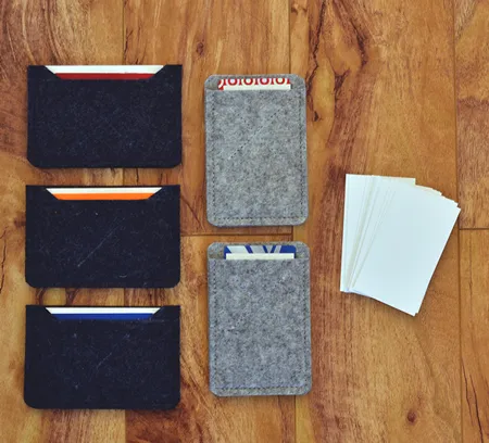 Old Calgary Organic Wool Oxford Card Sleeve Wallet - Concrete