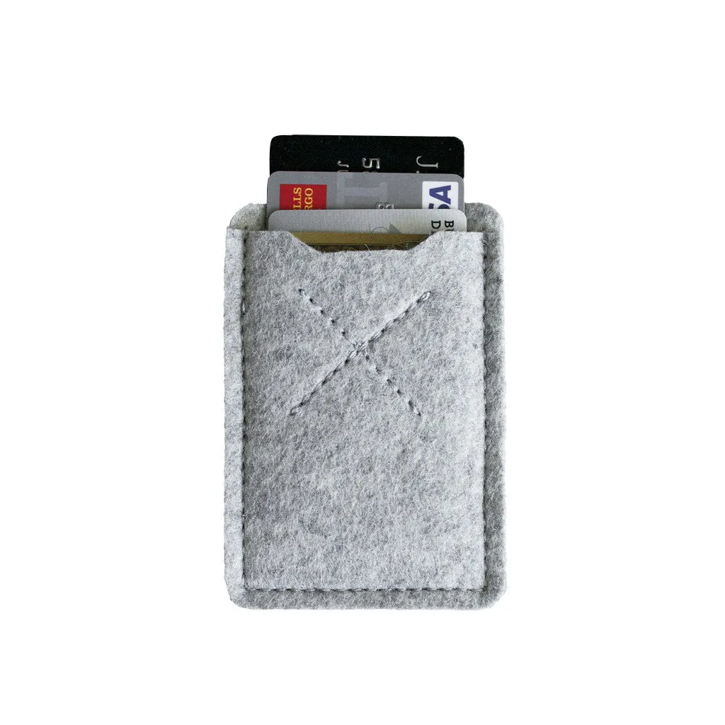 Old Calgary Organic Wool Oxford Card Sleeve Wallet - Concrete