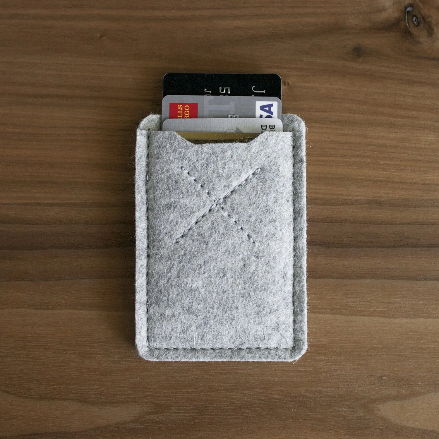 Old Calgary Organic Wool Oxford Card Sleeve Wallet - Concrete