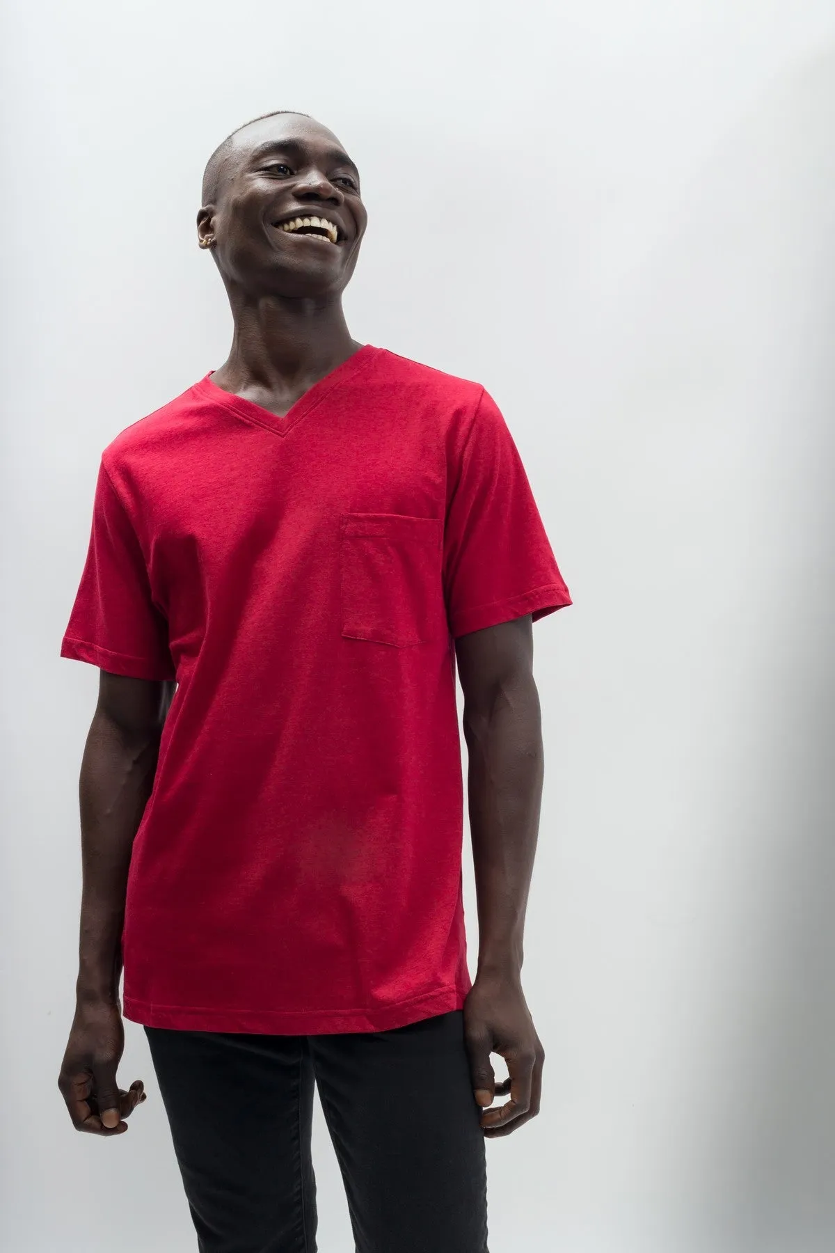 Oliver | Men's Anti-Stain Cotton Linen Blend V-Neck Pocket T-Shirt