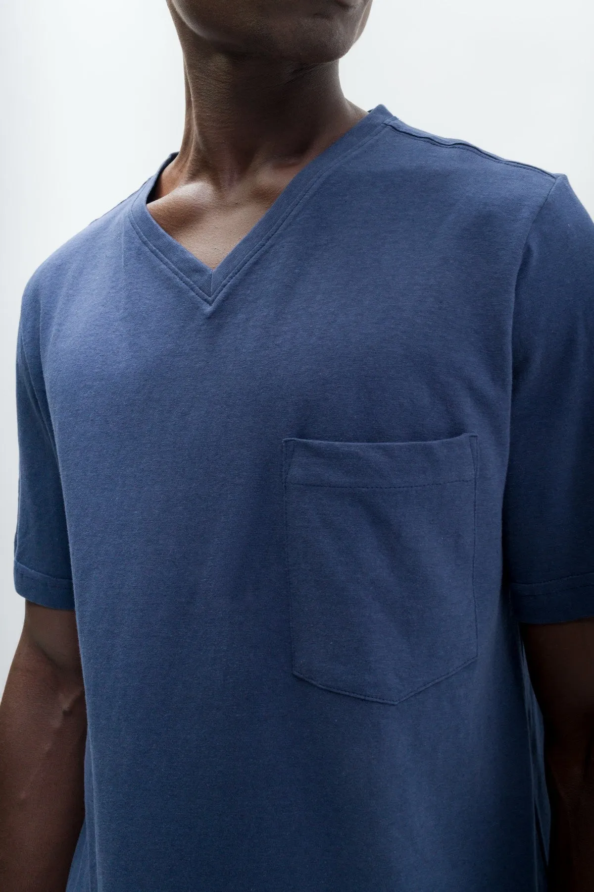 Oliver | Men's Anti-Stain Cotton Linen Blend V-Neck Pocket T-Shirt