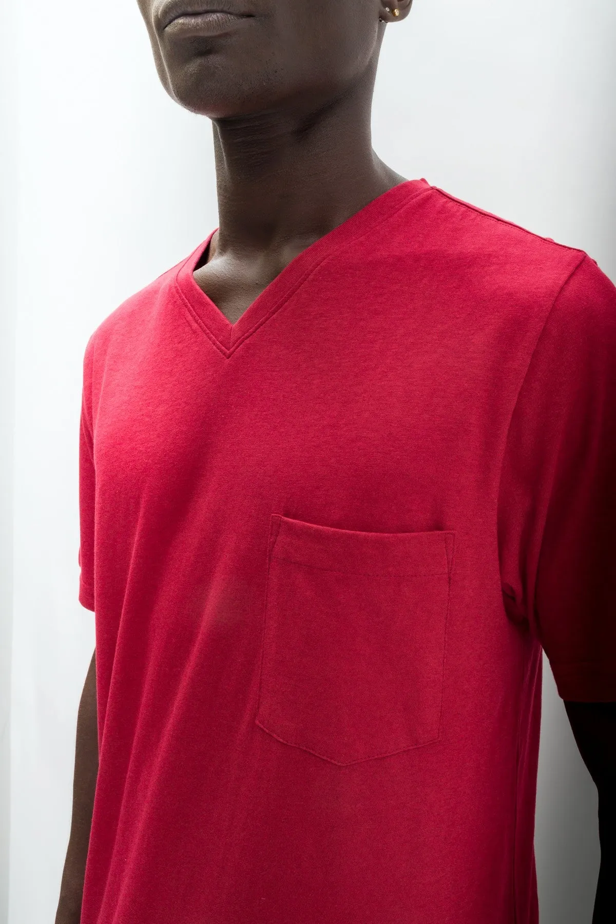 Oliver | Men's Anti-Stain Cotton Linen Blend V-Neck Pocket T-Shirt