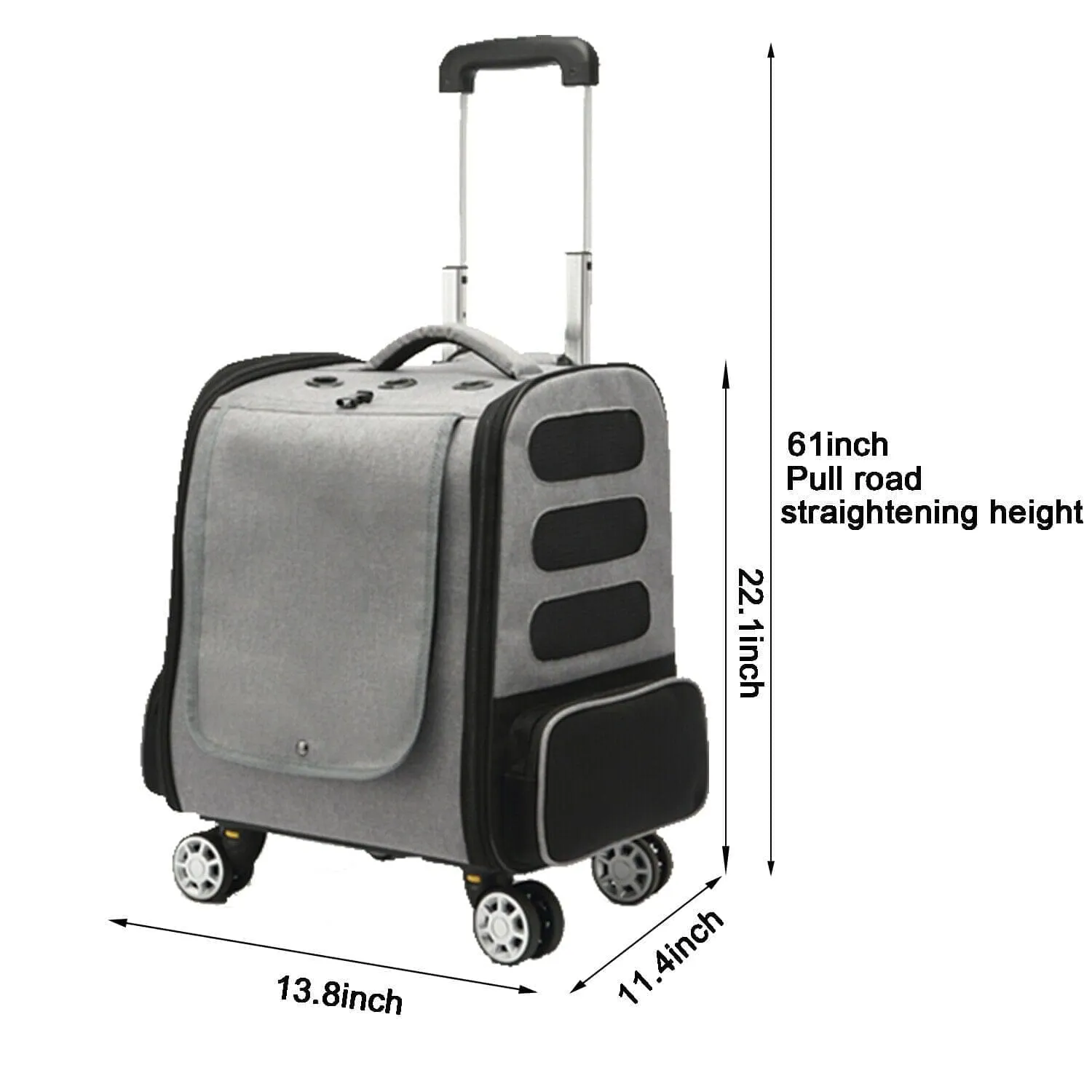 PetFlyer Pro™ 4 Wheels Pet Travel Carrier, Backpack Straps
