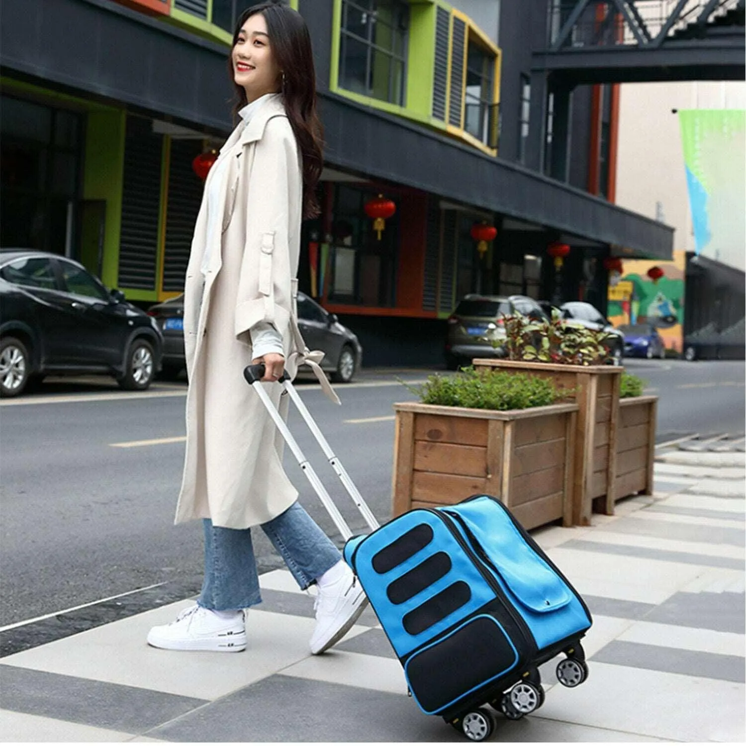 PetFlyer Pro™ 4 Wheels Pet Travel Carrier, Backpack Straps