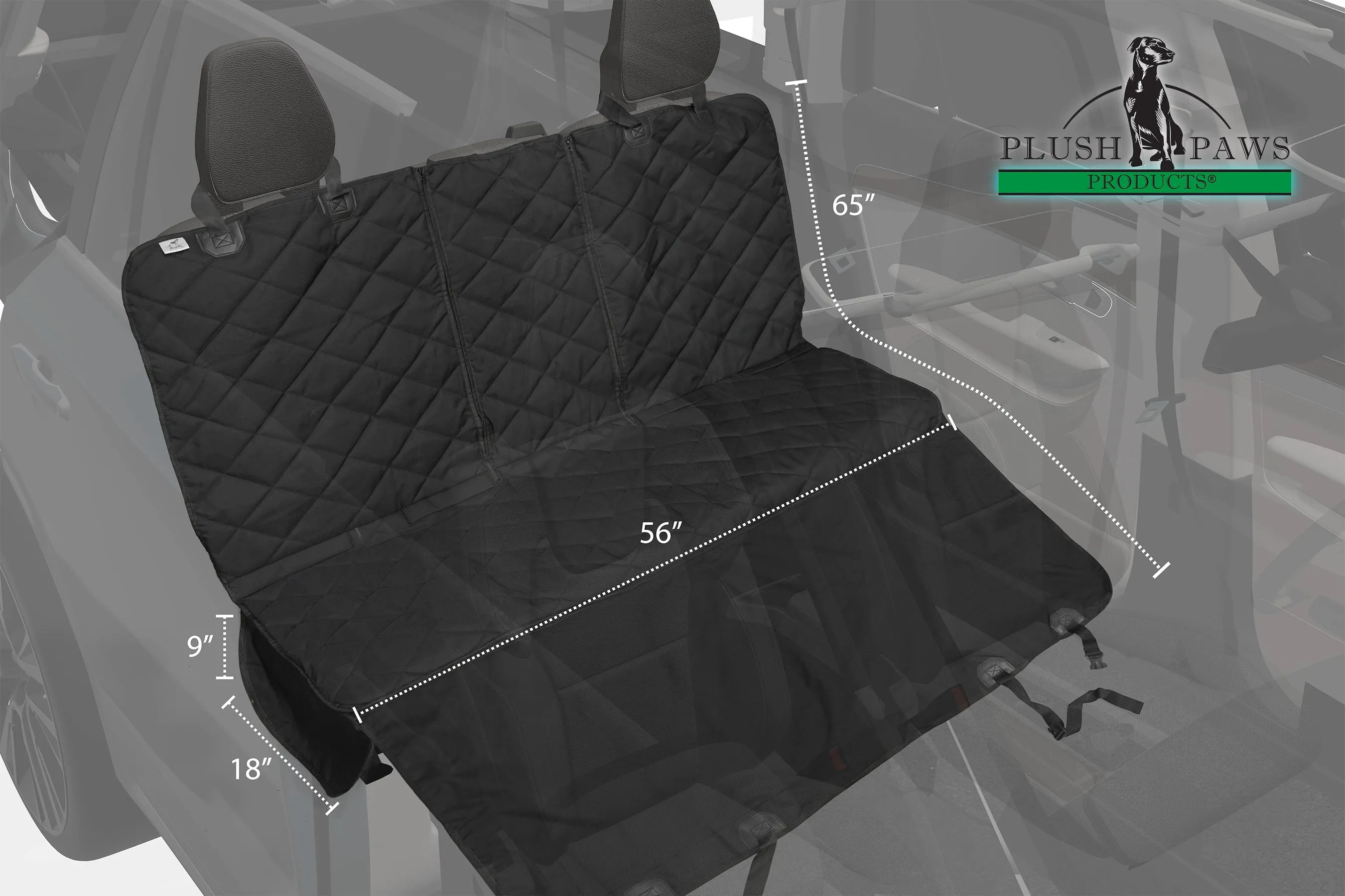 Plush Paws Premium Convertible Rear Pet Seat Cover