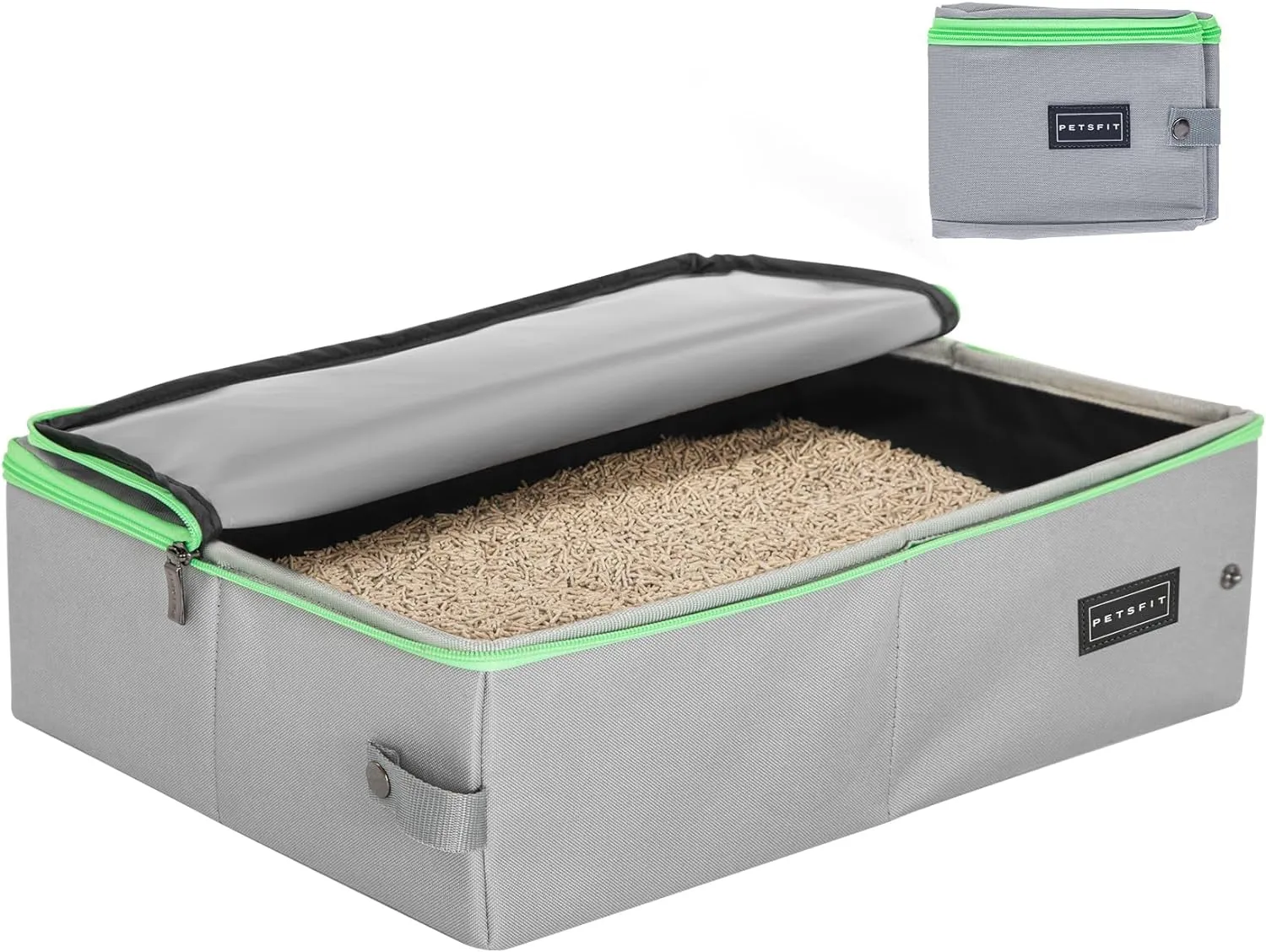 Portable Cat Litter Box: Leak-Proof, Lightweight, and Foldable Design for Convenient Travel (Black, 17 inches)