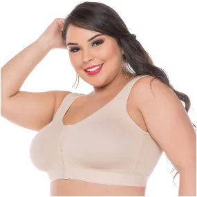 Post Surgical Compression Bra with Front hook-and-eye closure, Underbust band & Seamless cups Salome 0312