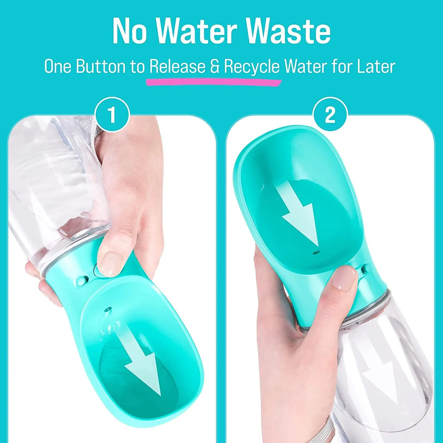 Professional title: ```Portable Dog Water Bottle with Leak-Proof Design, Ideal for Outdoor Activities - 19oz Blue Pet Water Dispenser for Walking, Hiking, and Travel```