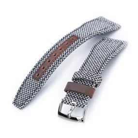 Q.R. Pilot watch strap 20mm or 22mm Revive Watch Band in Black Mixed White