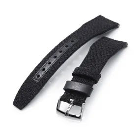 Q.R. Pilot watch strap 20mm or 22mm Revive Watch Band in Black