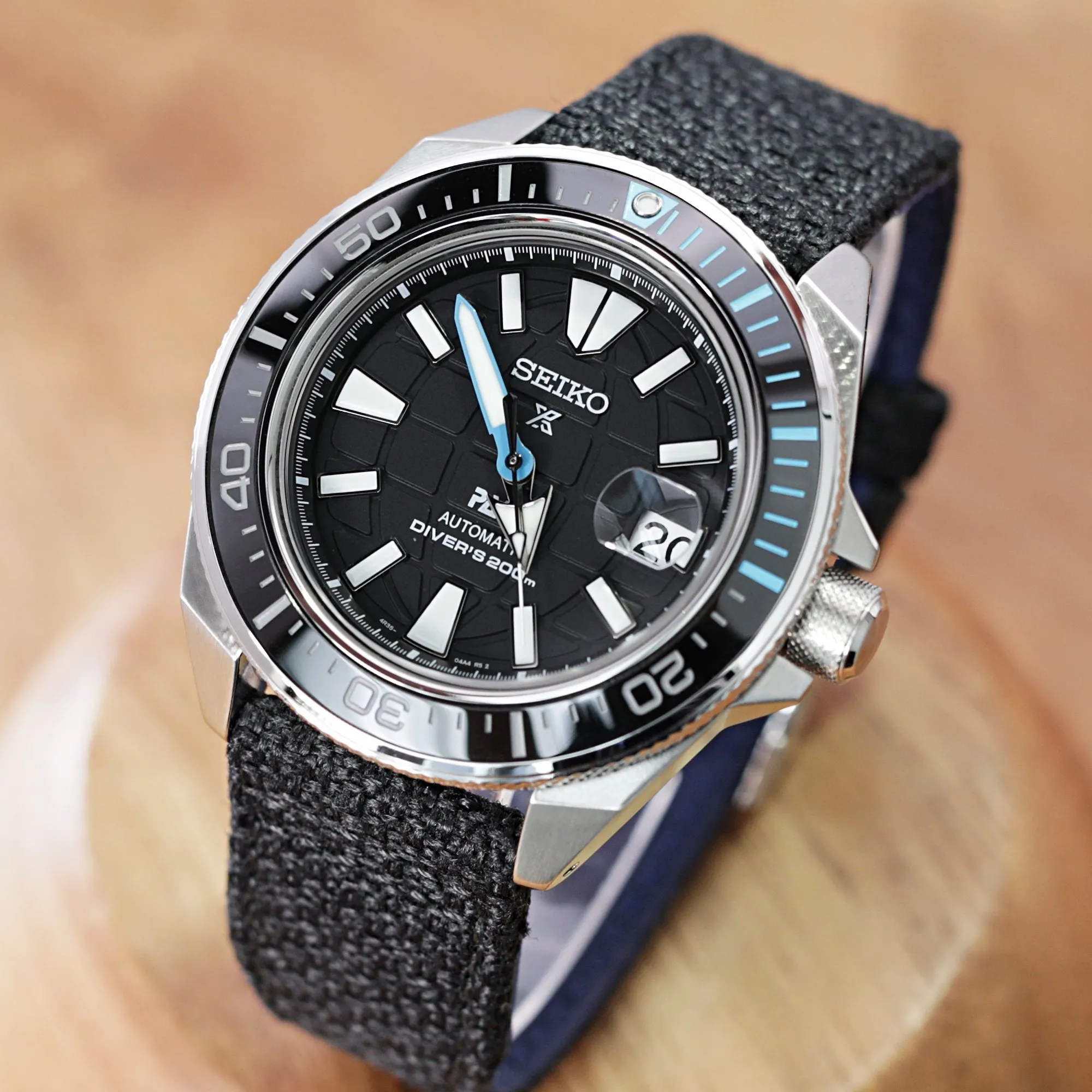 Q.R. Pilot watch strap 20mm or 22mm Revive Watch Band in Black