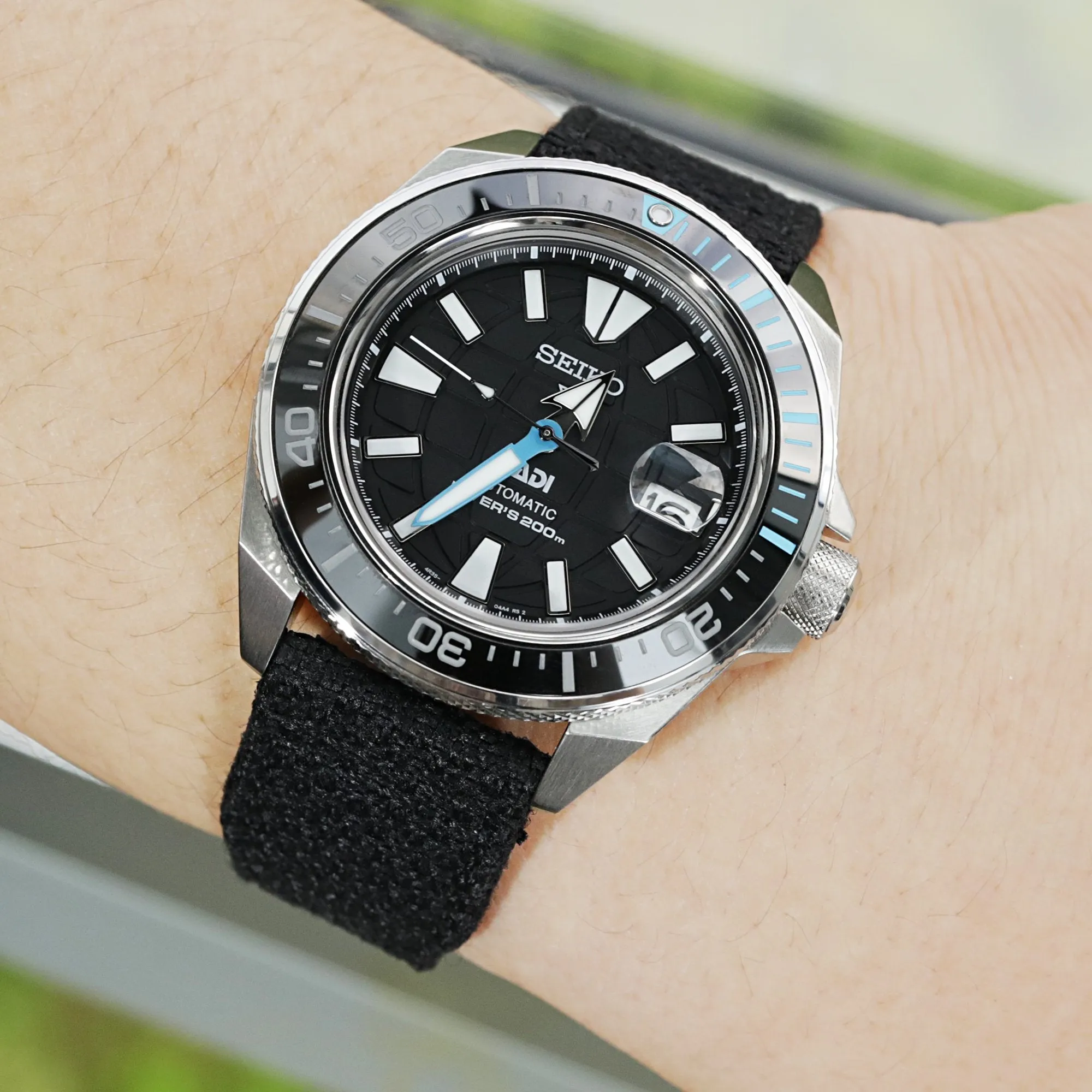 Q.R. Pilot watch strap 20mm or 22mm Revive Watch Band in Black