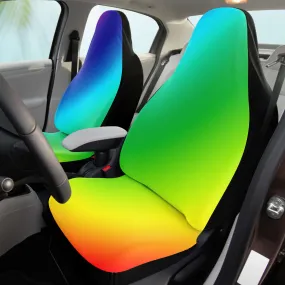 Rainbow Ombre Car Seat Covers, (2 Pack) Gay Pride LGBTQ-Friendly Colorful Seat Covers
