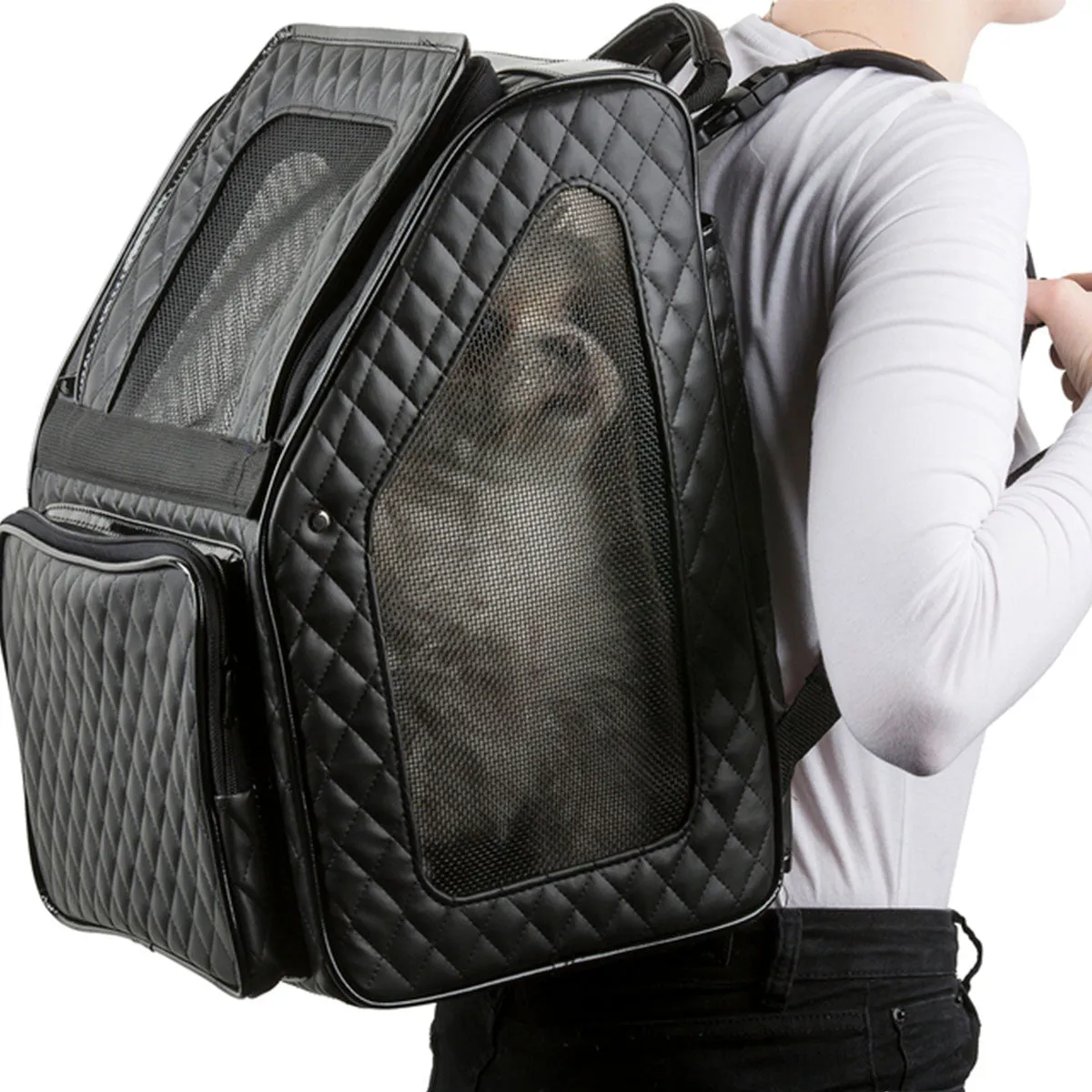 Rio Carrier Bag on Wheels - Quilted Black Luxe