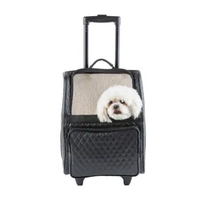Rio Carrier Bag on Wheels - Quilted Black Luxe