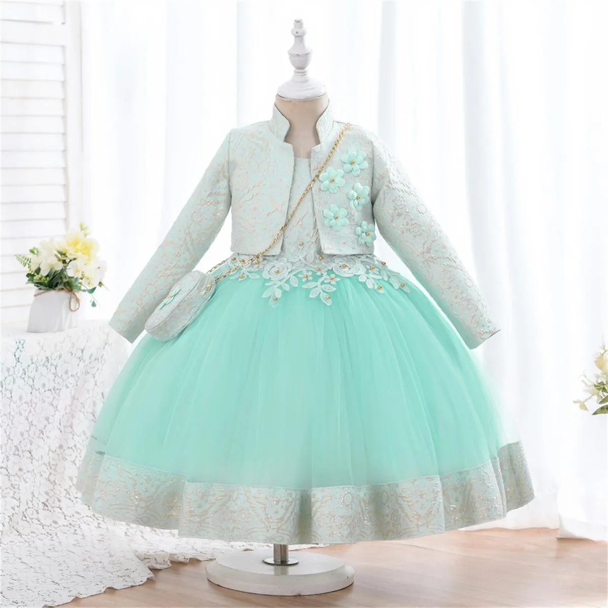 RU009 Outong Best Quality Kids Clothes Easter Dress Long Sleeve Robe Pour Fillettes Collection 2022 Toddler Girl Children Dress