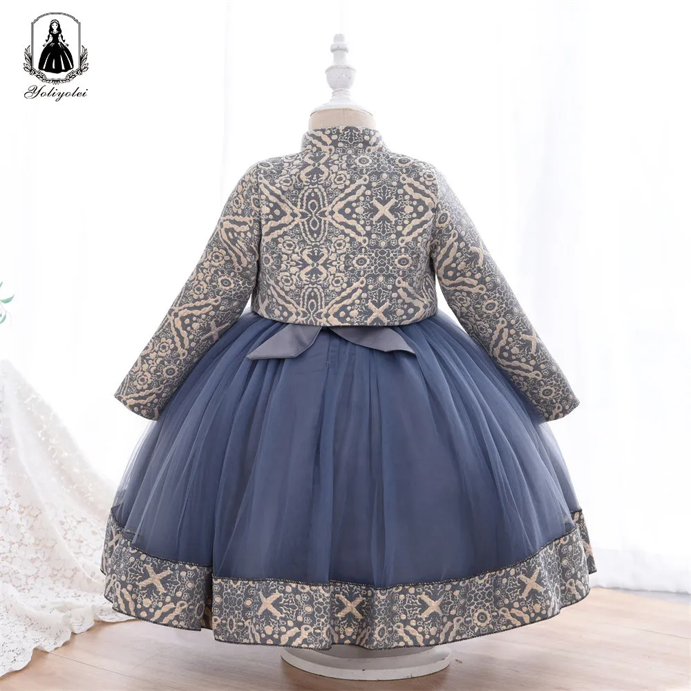 RU009 Outong Best Quality Kids Clothes Easter Dress Long Sleeve Robe Pour Fillettes Collection 2022 Toddler Girl Children Dress