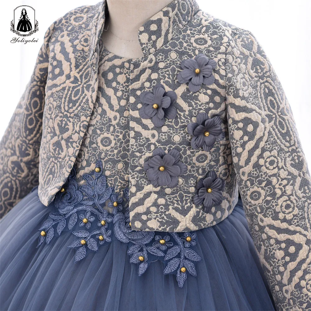 RU009 Outong Best Quality Kids Clothes Easter Dress Long Sleeve Robe Pour Fillettes Collection 2022 Toddler Girl Children Dress