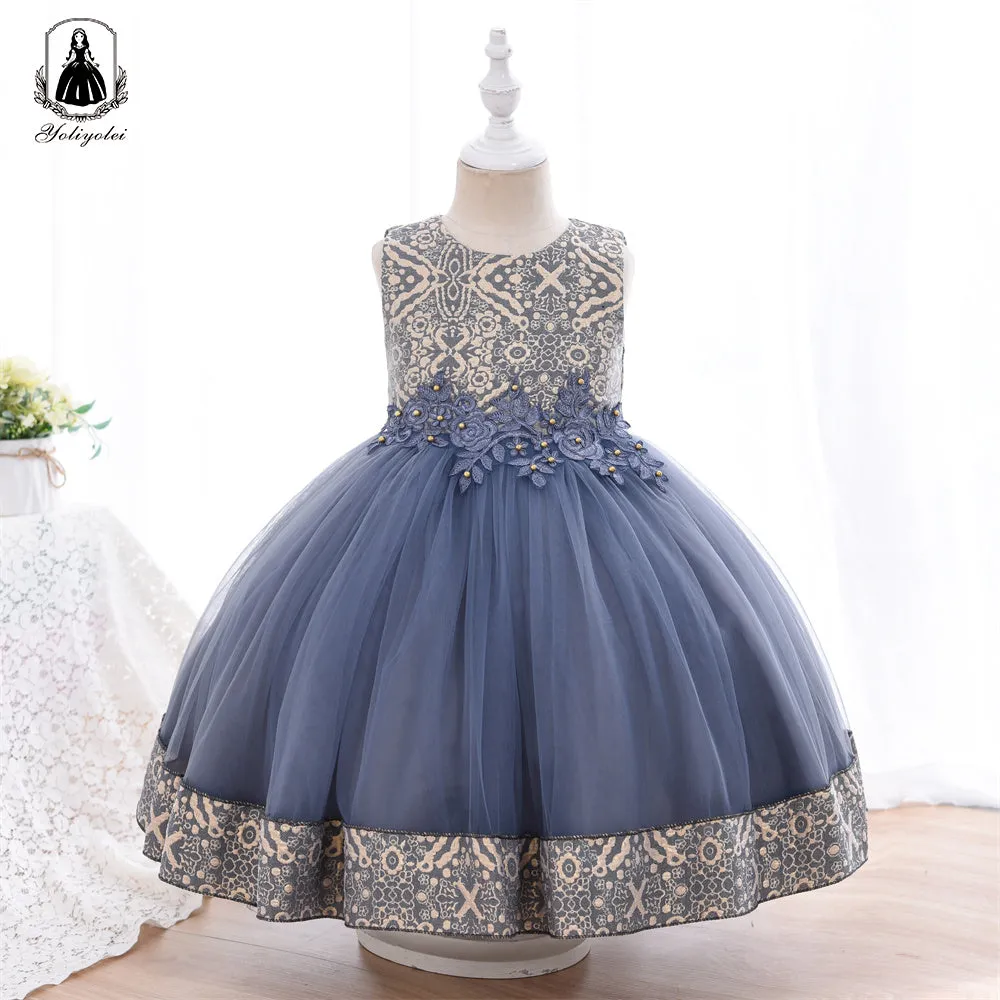 RU009 Outong Best Quality Kids Clothes Easter Dress Long Sleeve Robe Pour Fillettes Collection 2022 Toddler Girl Children Dress