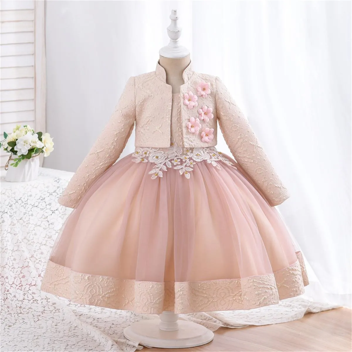RU009 Outong Best Quality Kids Clothes Easter Dress Long Sleeve Robe Pour Fillettes Collection 2022 Toddler Girl Children Dress