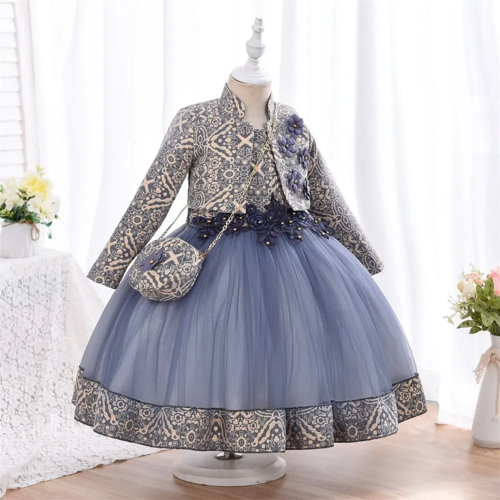 RU009 Outong Best Quality Kids Clothes Easter Dress Long Sleeve Robe Pour Fillettes Collection 2022 Toddler Girl Children Dress