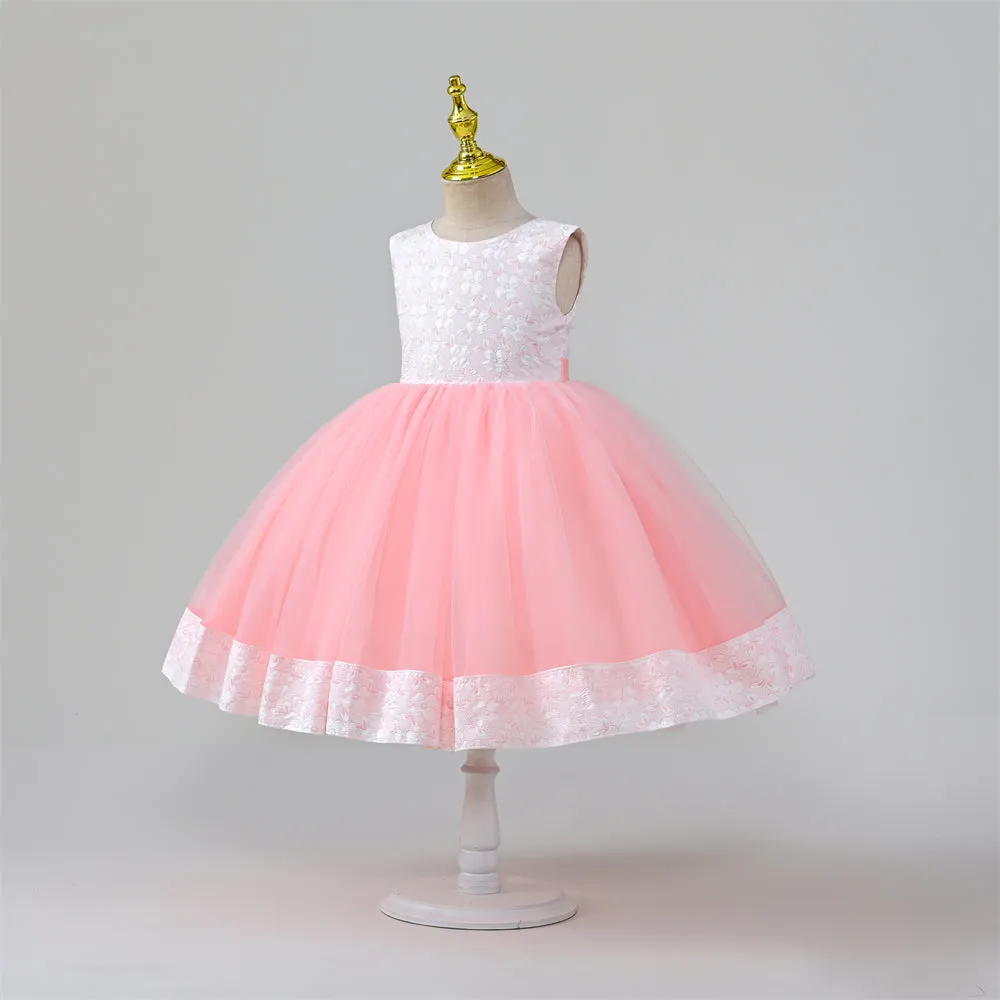 RU097 2 to 7 Years Yoliyolei Cardigan Children Girl Dress Birthday Long Sleeve Jacquard Ball Gown Kids Dress Princess With Bag For 5 Years