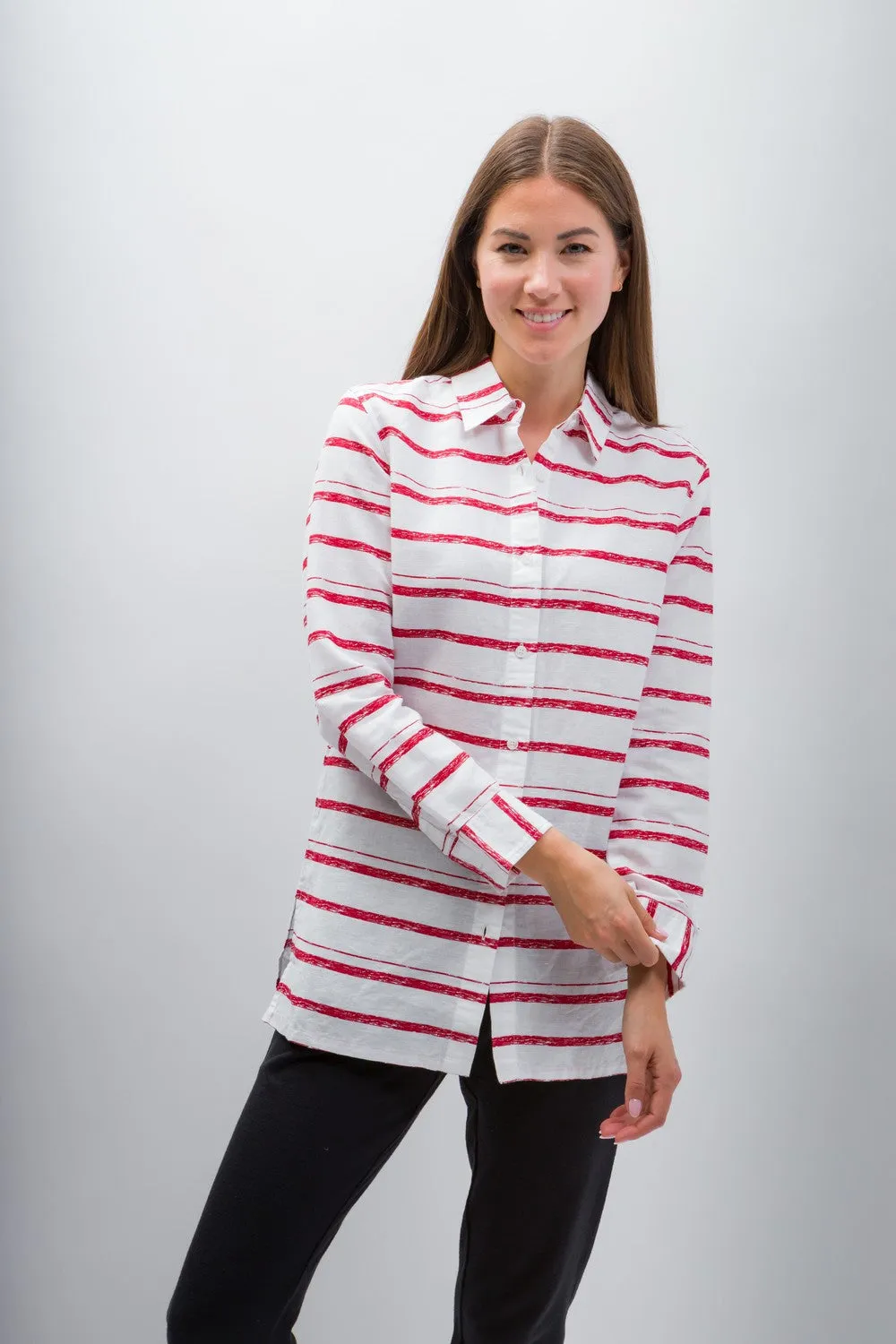 Ruth | Women's Anti-Stain Linen Cotton Blend Long Sleeve Tunic Top