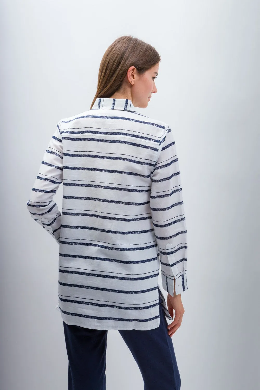 Ruth | Women's Anti-Stain Linen Cotton Blend Long Sleeve Tunic Top