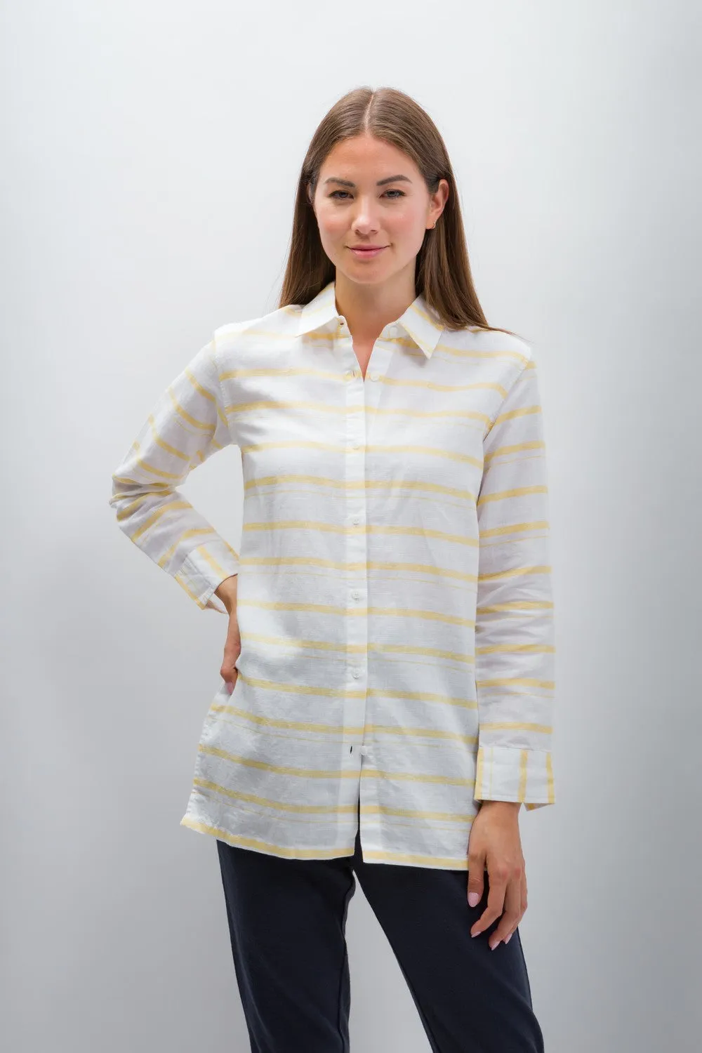 Ruth | Women's Anti-Stain Linen Cotton Blend Long Sleeve Tunic Top